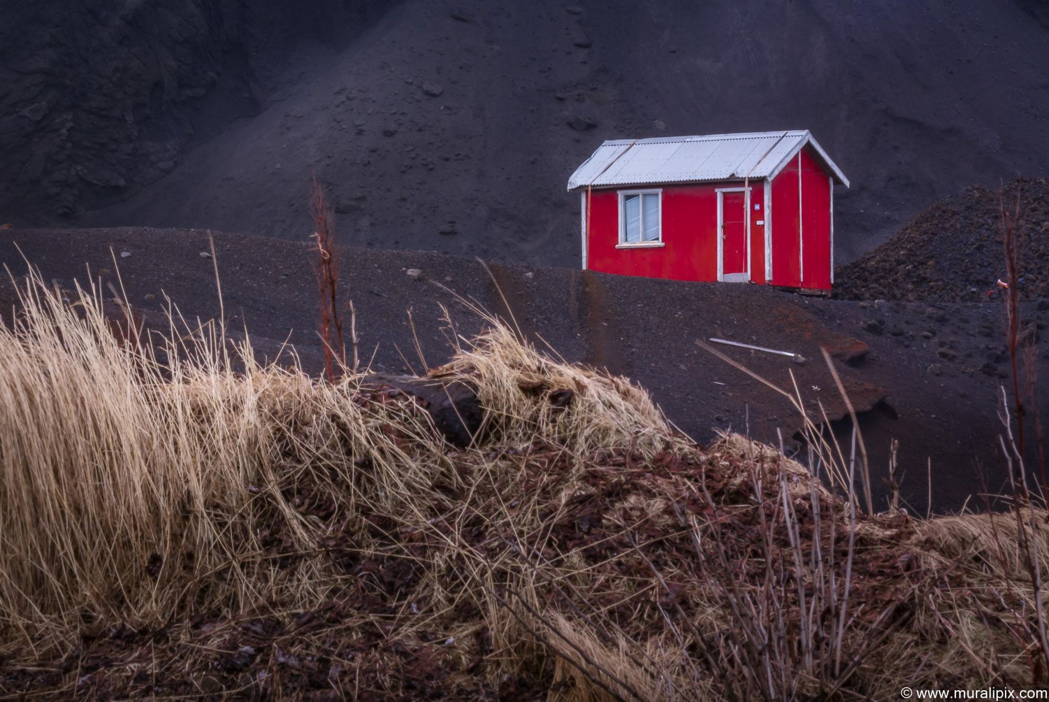 A Red Shed Near Grindavik, Iceland, Iceland