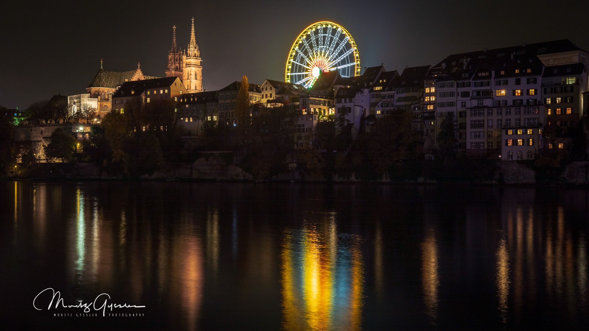 Old Town from Rhine River, Basel, Switzerland