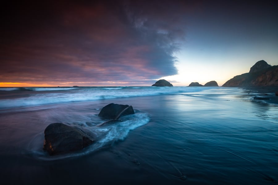 Back Beach Taranaki Cloud sunset North Island, New Zealand