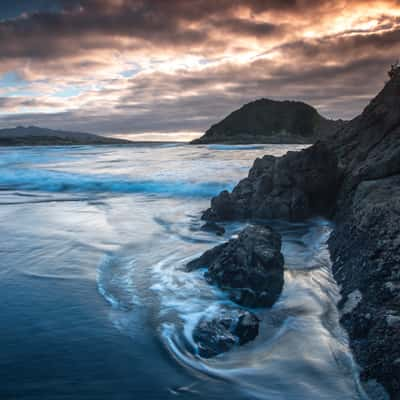 Back Beach Taranaki sunset North Island, New Zealand