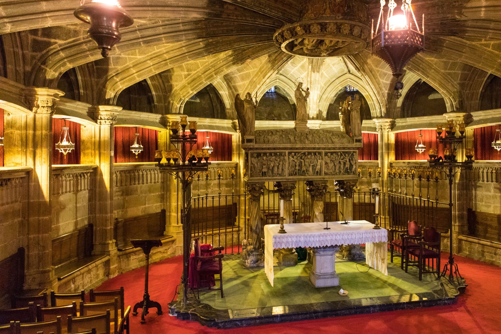 Inside Barcelona Cathedral, Spain