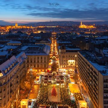 Budapest Cityscape from St. Stephen Basilica, Hungary