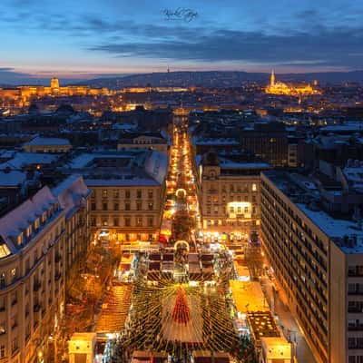 Budapest Cityscape from St. Stephen Basilica, Hungary