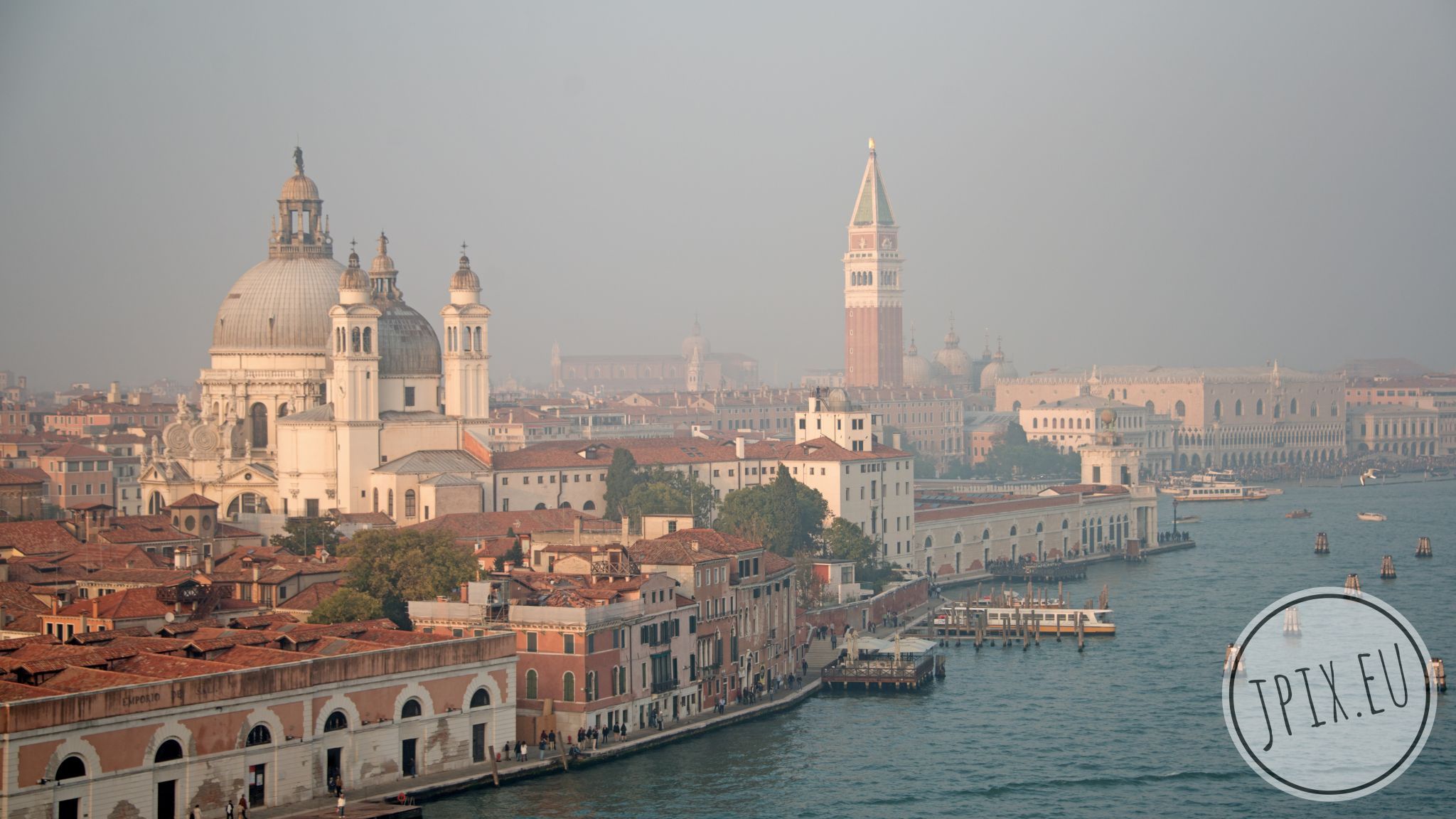 View to Basilica and Palazzo Ducale from Cruise Ship, Italy