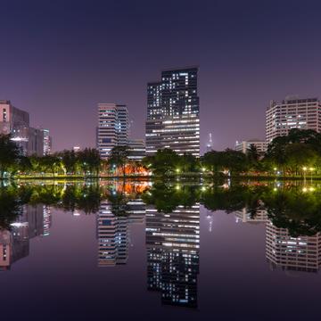Cityscapes from Lumpini park, Thailand