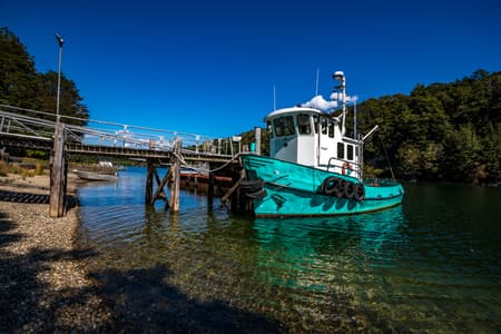 Fishing Boat Lake Manapouri South Island