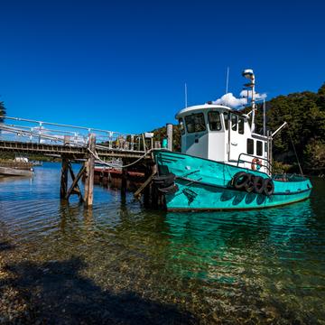 Fishing Boat Lake Manapouri South Island, New Zealand