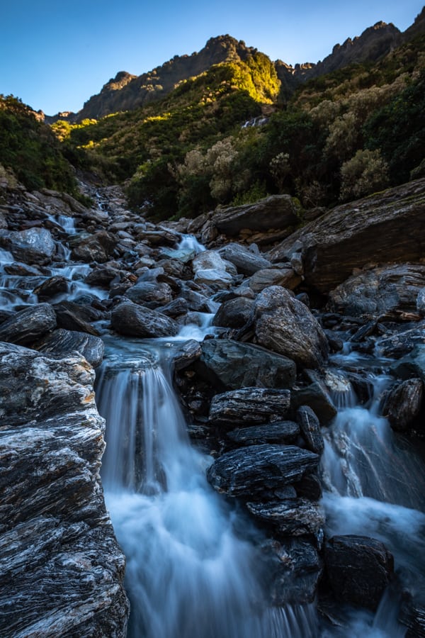 Fox Glacier minor waterfall, New Zealand