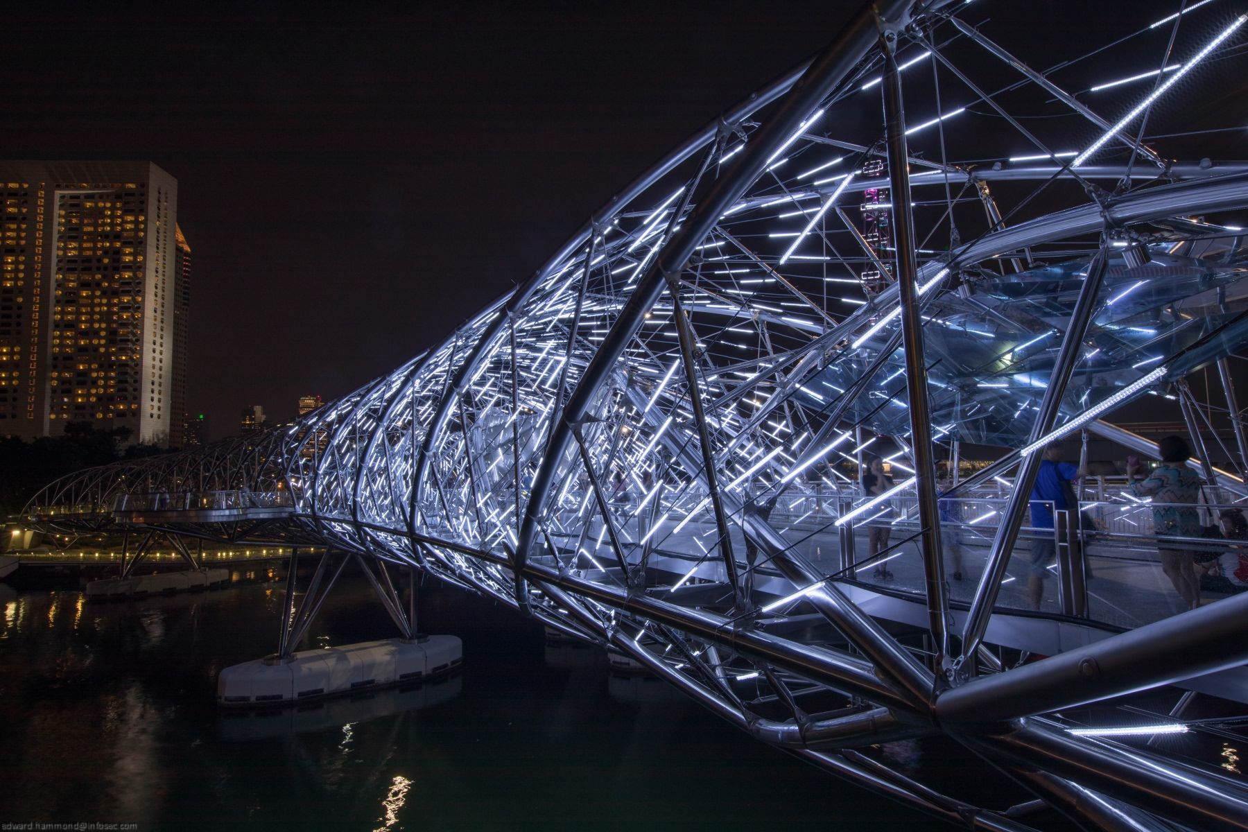 Helix Bridge & Marina Bay Sands, Singapore, Singapore