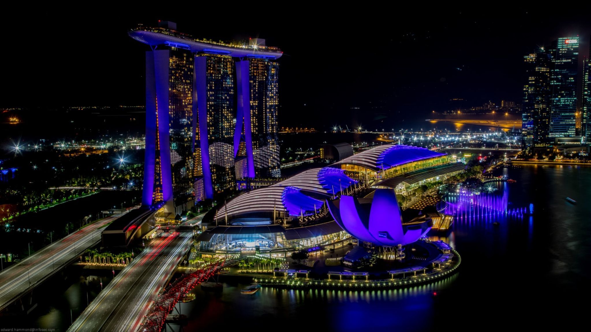Helix Bridge & Marina Bay Sands, Singapore, Singapore