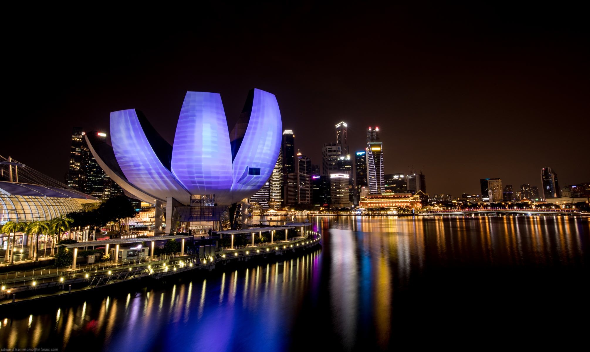 View from the Helix Bridge, Singapore