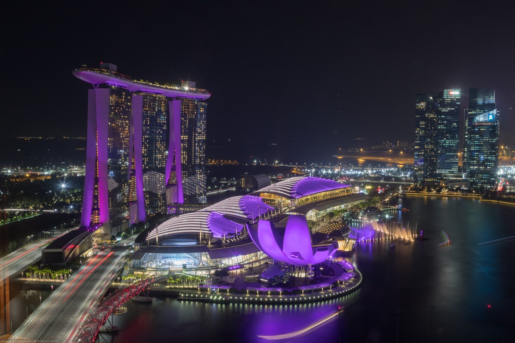 Helix Bridge & Marina Bay Sands, Singapore, Singapore
