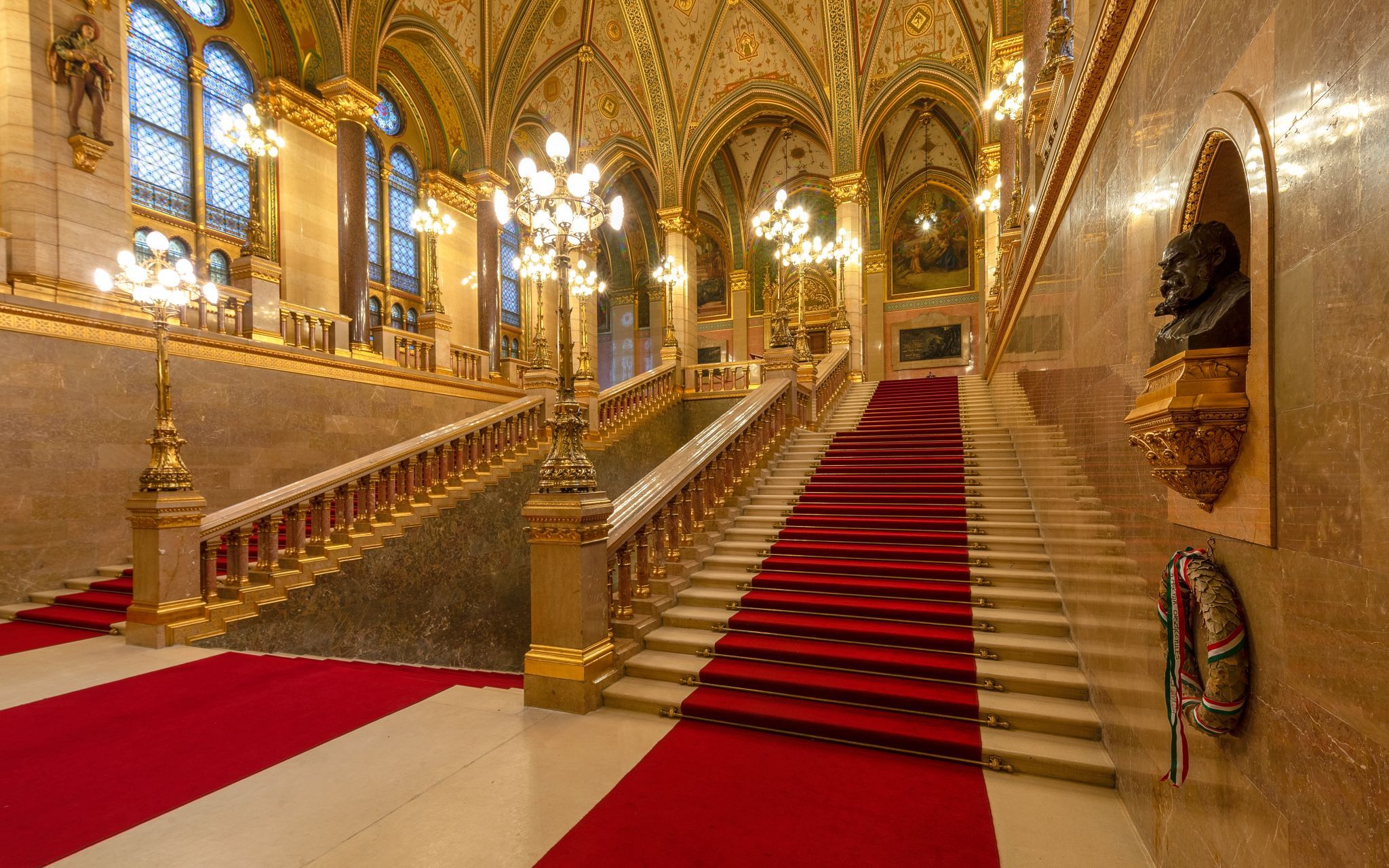 Entrance Hall, Hungarian Parliament, Budapest, Hungary