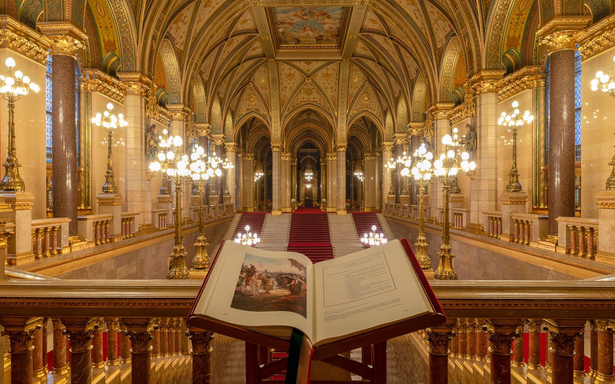 Entrance Hall, Hungarian Parliament, Budapest, Hungary