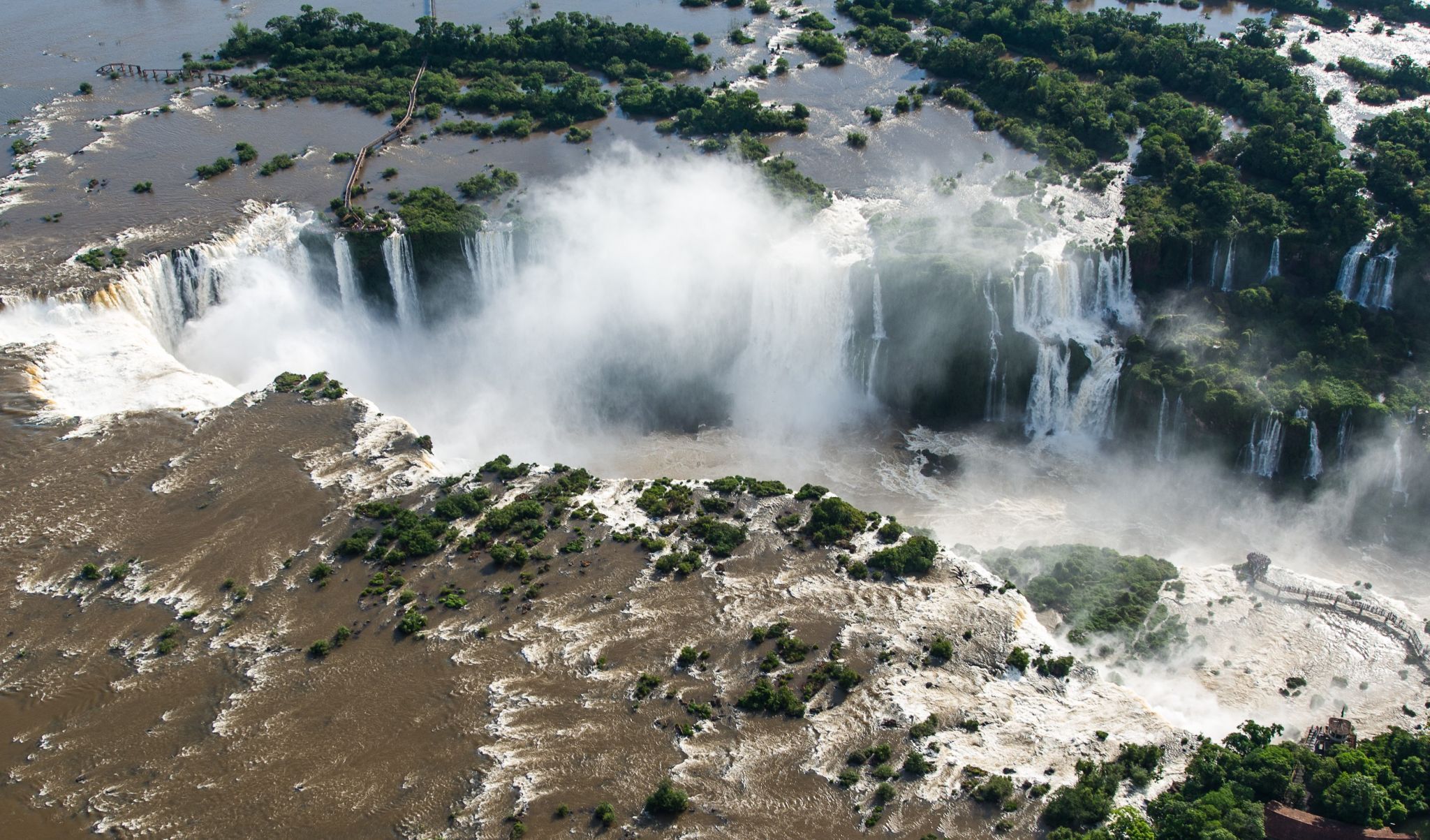 Iguazu Falls from helicopter, Argentina