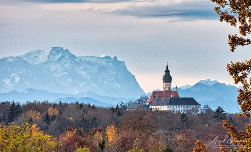 Kloster Andechs vor Zugspitze