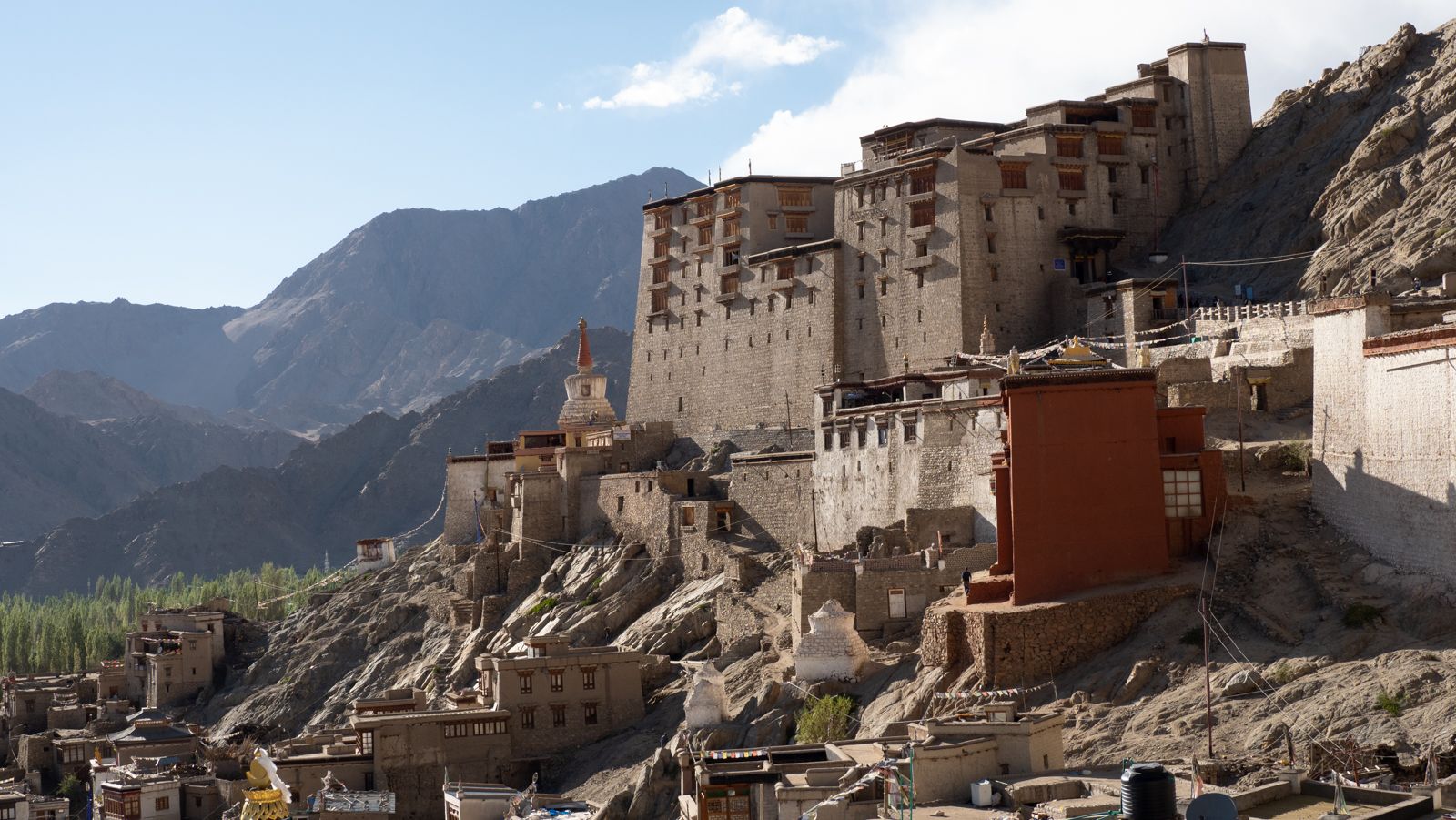 Leh palace from east, India