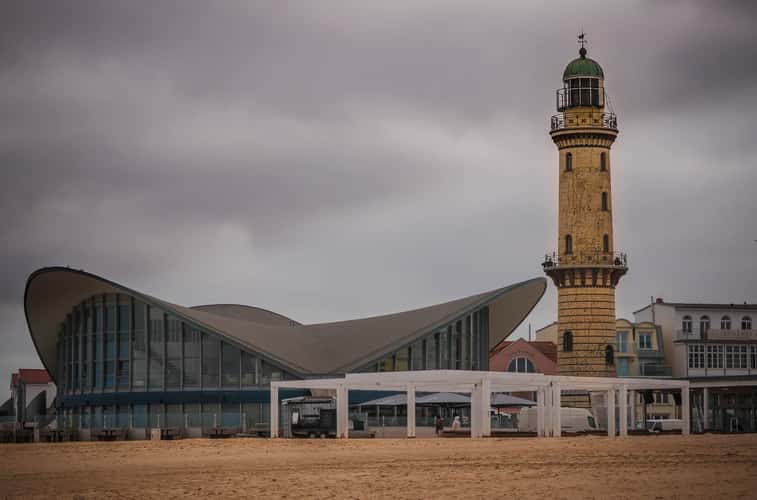 Lighthouse Warnemünde from the Beach