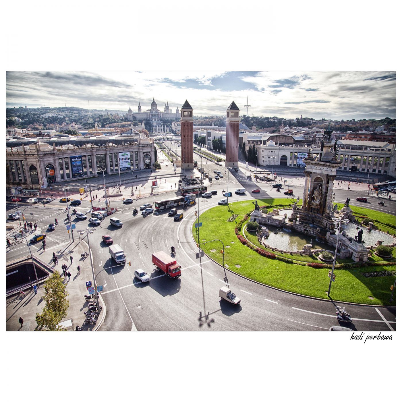 Montjuic Hill with National Art Museum of Catalonia, Barcelona, Spain