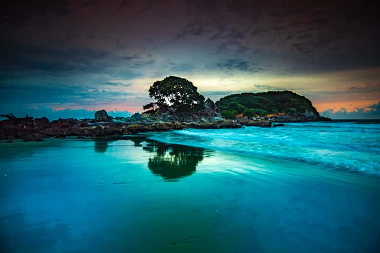 Mt Maunganui rocky beach sunrise Tauranga North Island