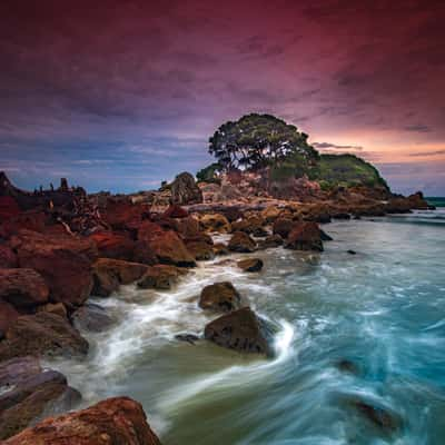 Mt Maunganui rocky beach sunrise Tauranga North Island, New Zealand