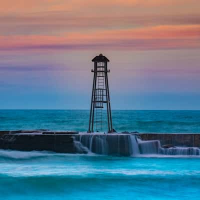 Oamaru Sea Wall  Sunset South Island, New Zealand