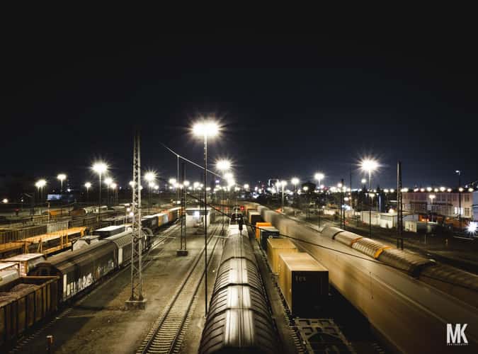 Bridge View of Freight Train Station, Mannheim