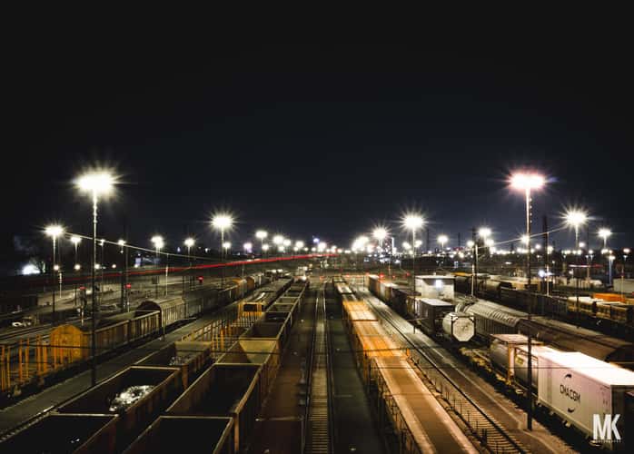 Bridge View of Freight Train Station, Mannheim