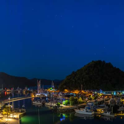 Picton Harbour at Night South Island, New Zealand