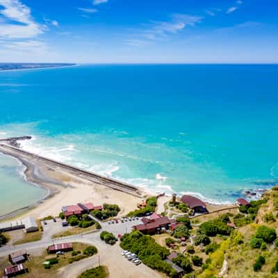 Sea Wall drone shot Oamaru, New Zealand