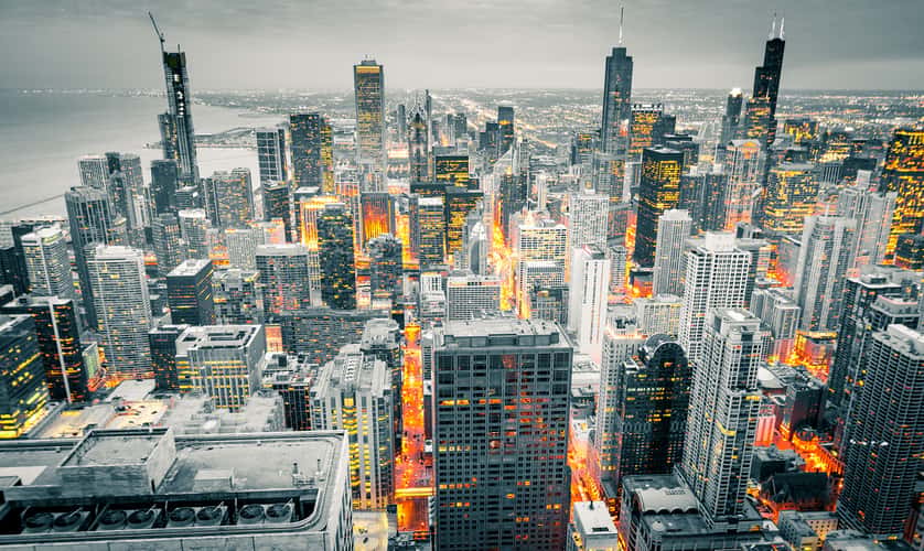 Southern view from John Hancock Center, Chicago