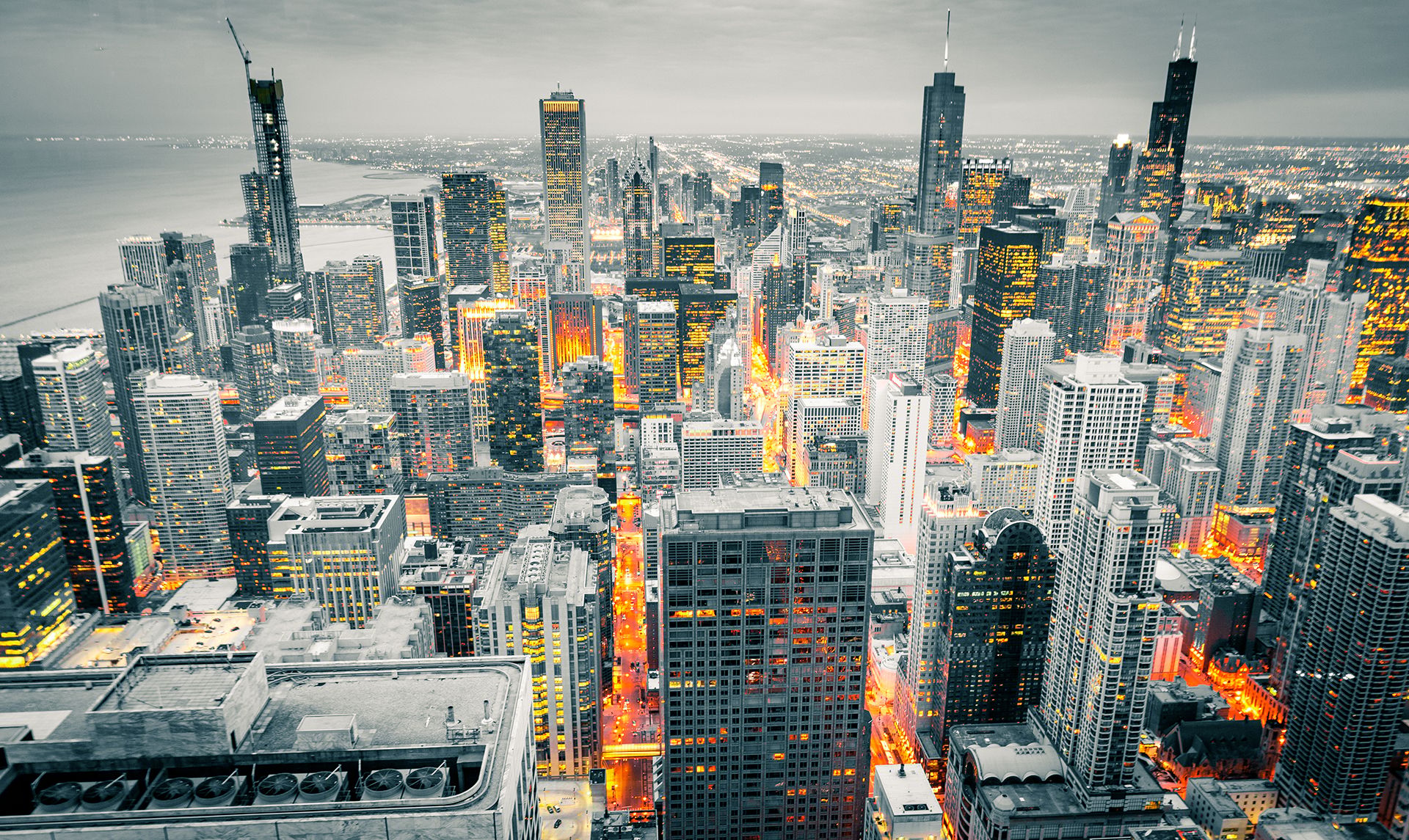 Southern view from John Hancock Center, Chicago, USA