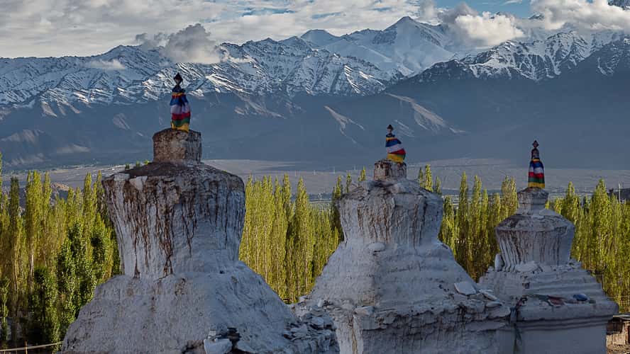 Stupas near Spituk gompa