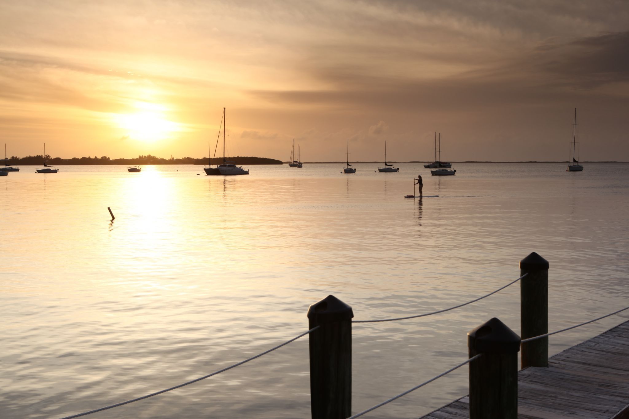 Sunset dock, USA