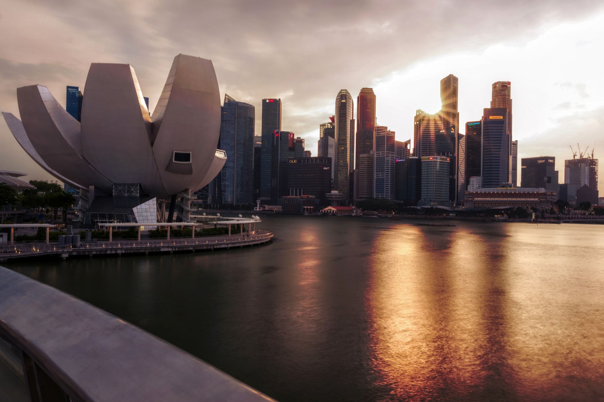 View from the Helix Bridge, Singapore