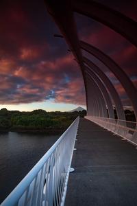 Te Rewa Rewa Bridge New Plymouth Mt Taranaki Sunrise