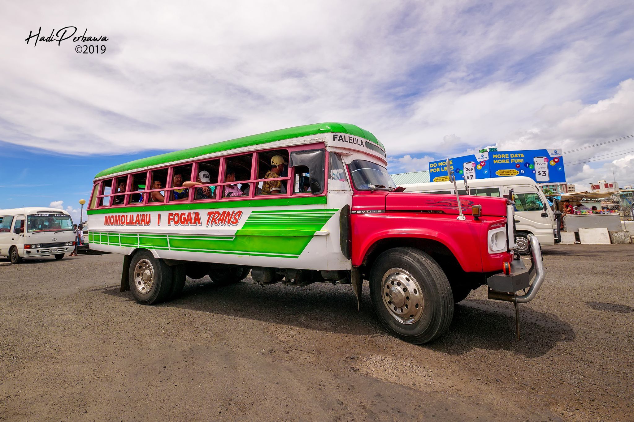 The Apia's Iconic Colorful Bus, Samoa