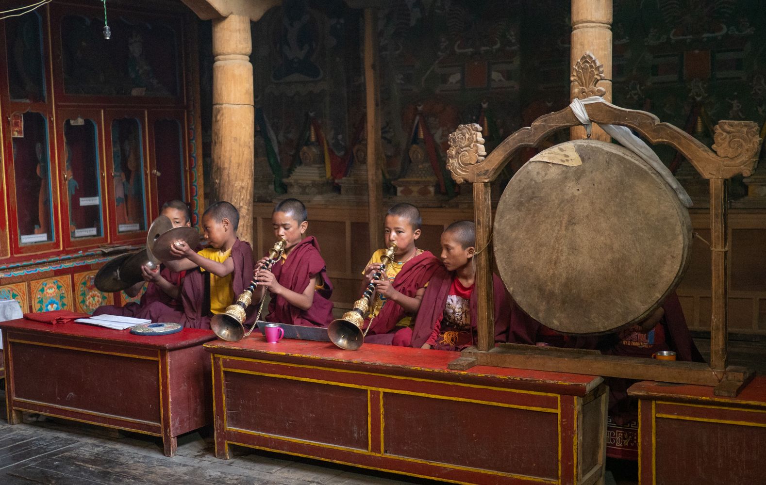 Inside the monastery, India