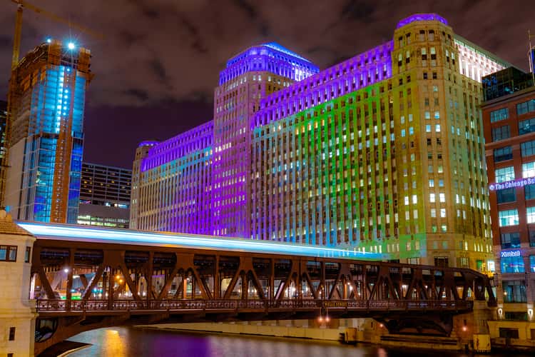 Wells Street Bridge and US Postal Service