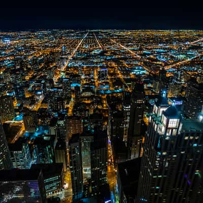 Western view from John Hancock Center, Chicago, USA