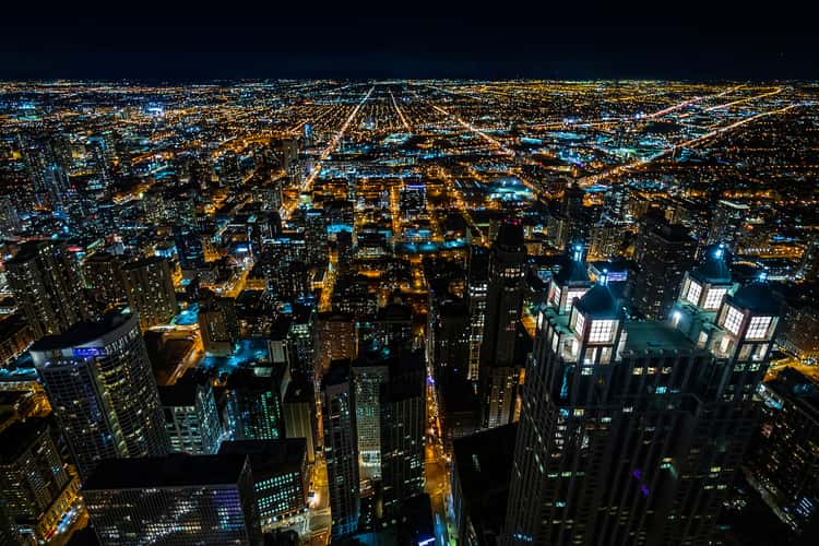 Western view from John Hancock Center, Chicago