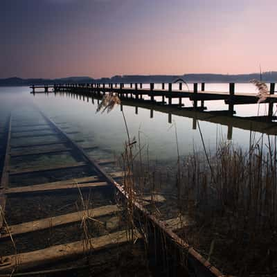 Amersee submerged train track, Germany