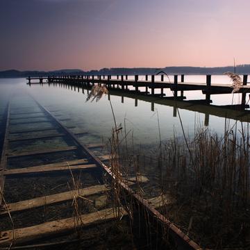 Amersee submerged train track, Germany