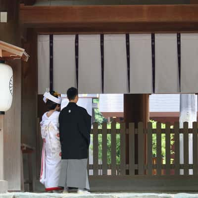 Atsuta Shrine with wedding, Japan