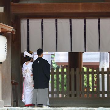 Atsuta Shrine with wedding, Japan