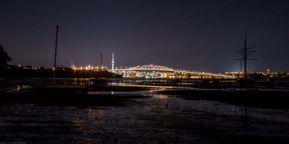 Auckland Harbour Bridge and Sky Tower