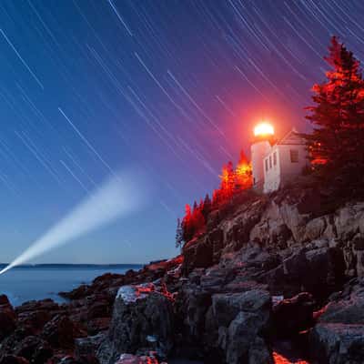 Cliff view of Bass Harbor Head Lighthouse, USA
