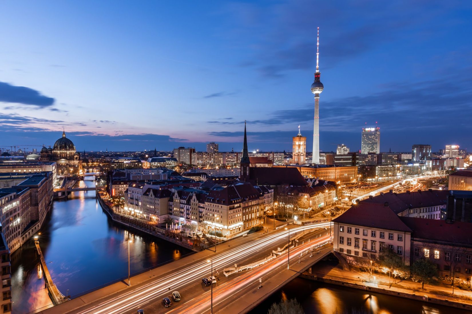 Berlin Skyline from Fischerinsel Skyscraper, Germany