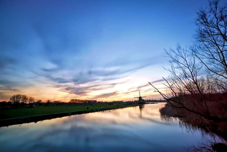 Sunset in the Dutch landscape