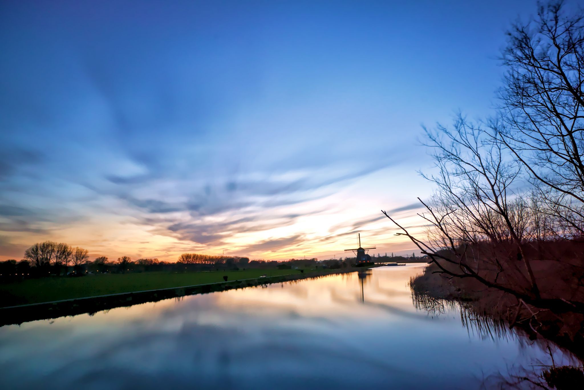 Sunset in the Dutch landscape, Netherlands